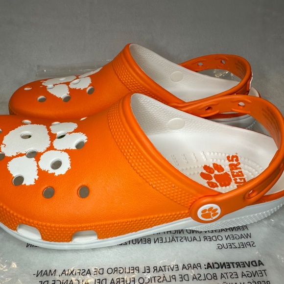 Clemson University Crocs Classic Tigers Clogs Size M7 W9 Shoes Orange NEW NWT! - Picture 2 of 8